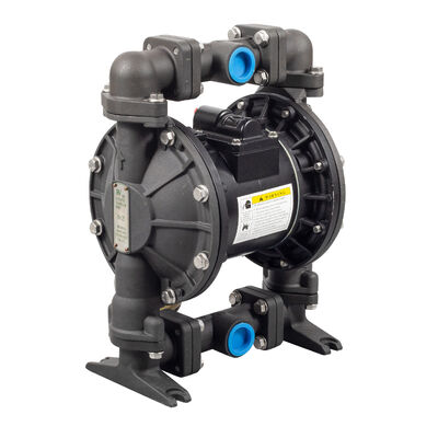 Luftbetriebene Membranpumpe mit maximalem Druck von 120 psi, maximalem Durchfluss von 90 gpm und PTFE-Membran für feste Flüssigpartikel