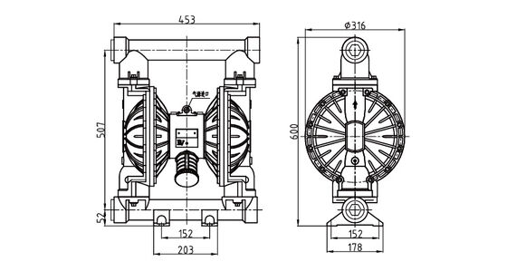 2 Zoll Hochdruck-Aluminiumlegierungs-Membranpumpe für industrielle Flüssigkeitshandhabung