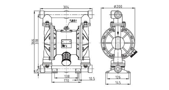 25mm 1&quot; Aodd-Membranpumpe für Zement-Schlamm-tragbares Unterseeboot